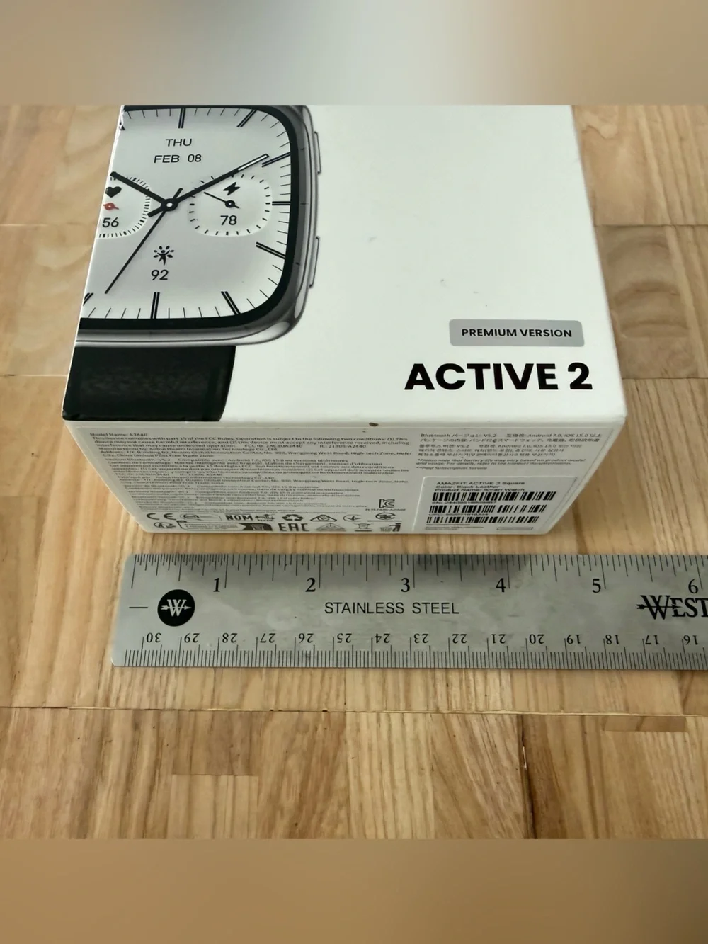 Amazfit Active 2 Premium Version Square Smartwatch GPS Heart Rate New in Box NWT